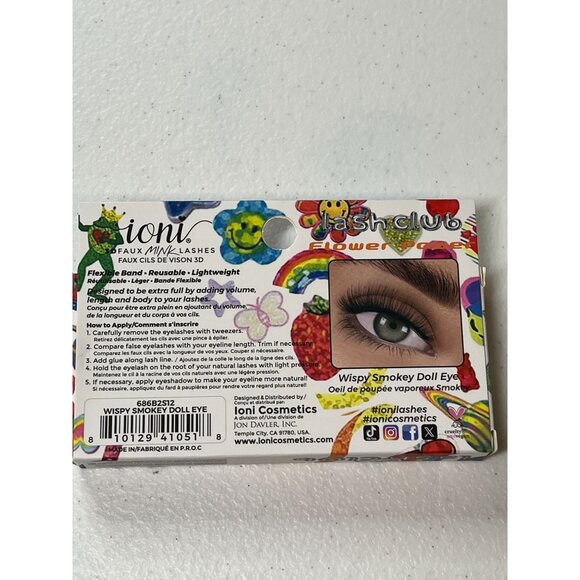 Ioni 3D Faux Mink Lashes – Wispy Smokey Doll Eye Flower Power Handmade - Picture 2 of 5